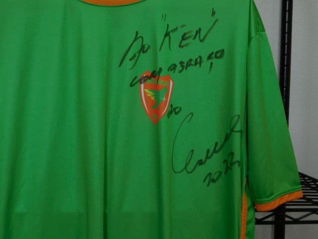 元ブラジル代表 オスカール氏のサイン入りユニフォーム 現在ブラジリスFCオーナー