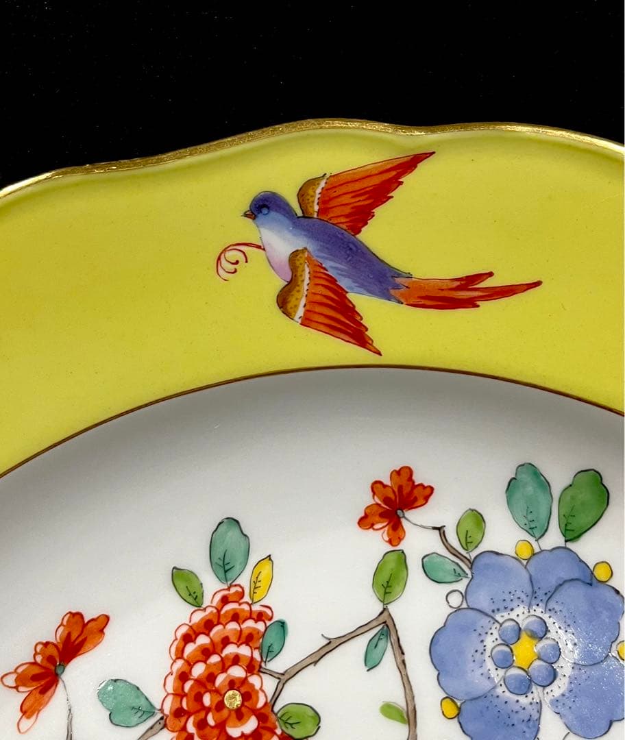 Meissen マイセン/※極稀少 1級品 柿右衛門様式 　鳥 昆虫　大皿