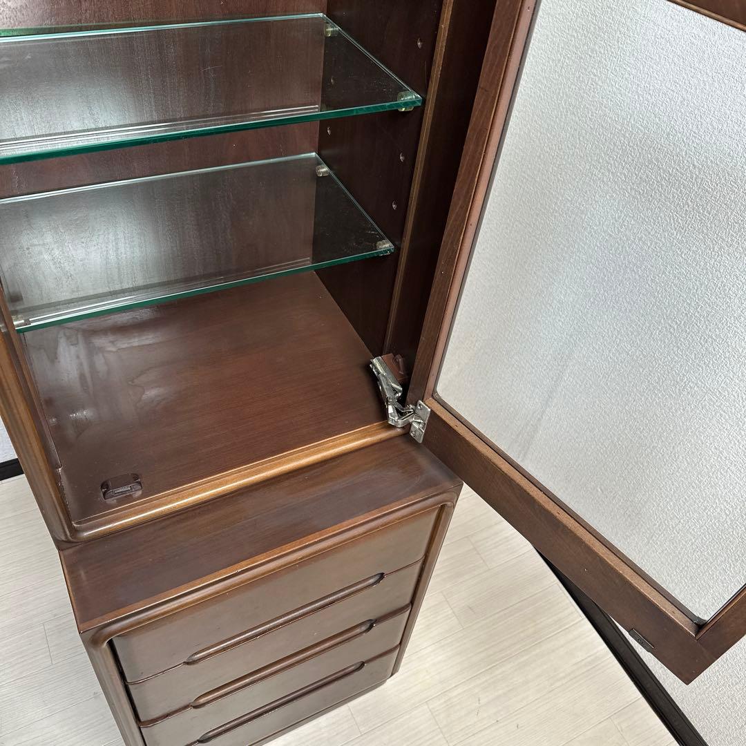 カリモク ドマーニ 希少品 飾り棚 キュリオケース キャビネット i4※