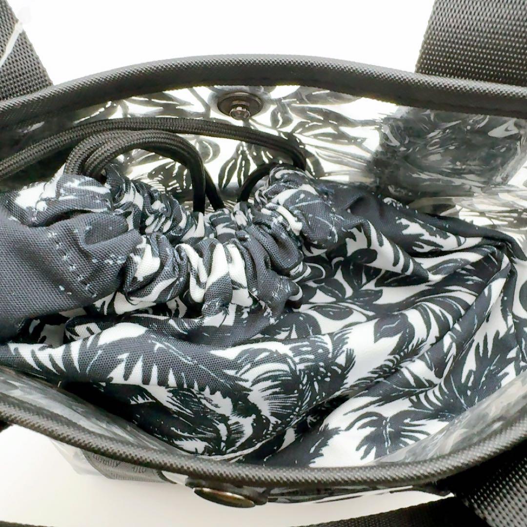 パーリーゲイツ ラウンドバッグ トート 黒 ボタニカル 総柄 新品クリア カート