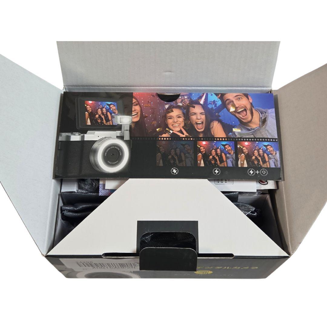 デジタルカメラ 8K高画質 4K動画 4800万画素 自撮り軽量 レトロデザイン