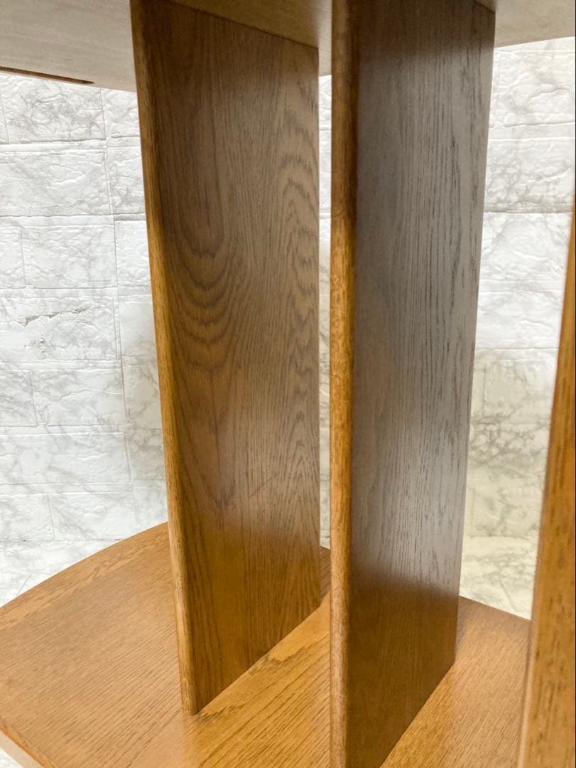 【美品】浜本工芸 サイドテーブル 飾り棚　ローテーブル　天然無垢 オーク材