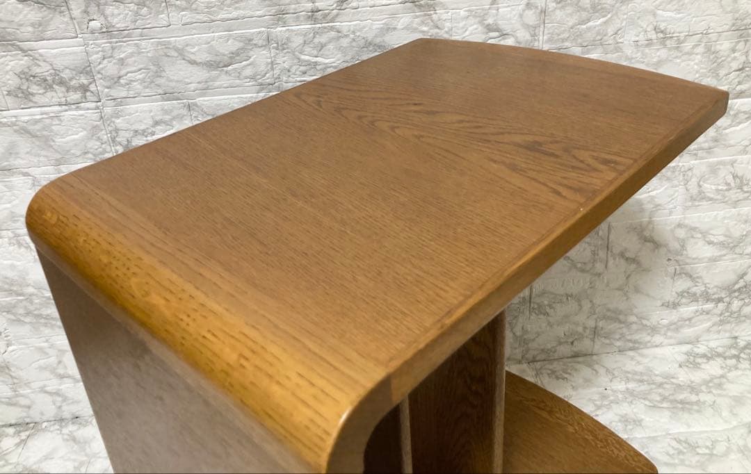 【美品】浜本工芸 サイドテーブル 飾り棚　ローテーブル　天然無垢 オーク材