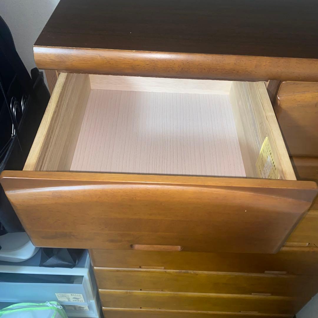 ダークブラウン木製チェスト 10個引き出し