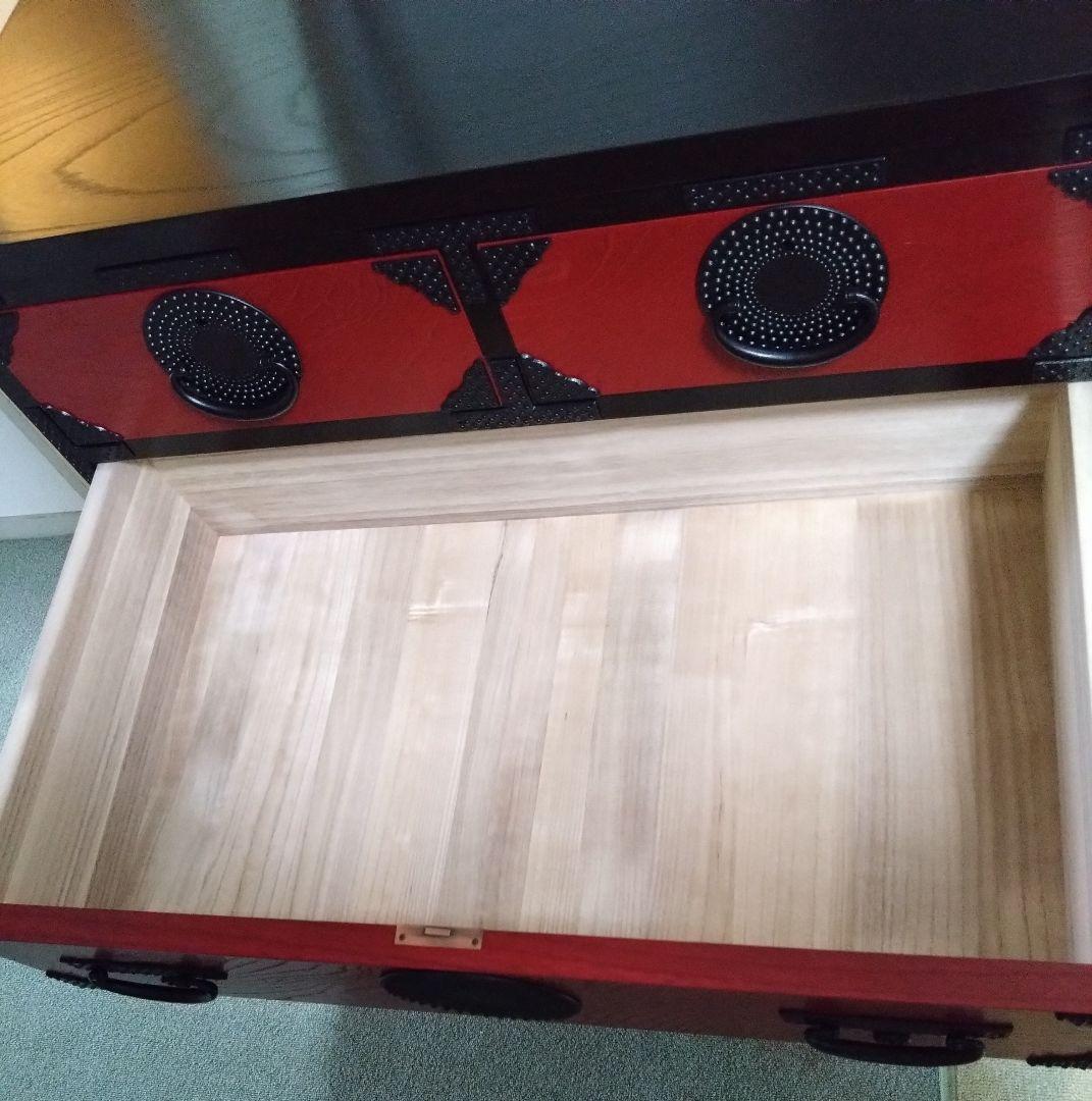 岩谷堂箪笥 赤黒呂塗 4段 美品