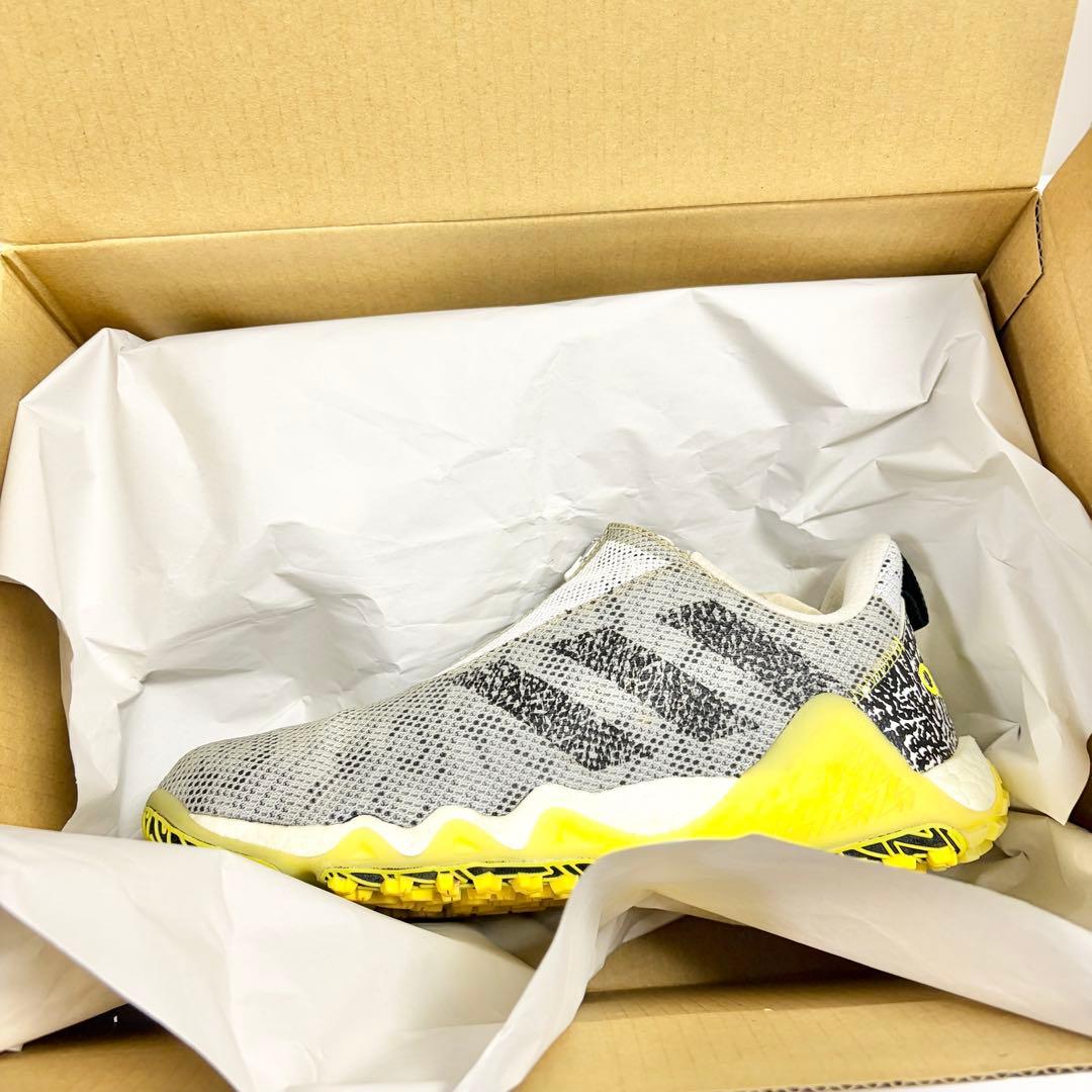 adidas BOAシステム ゴルフシューズ グレー/イエロー 28.0cm