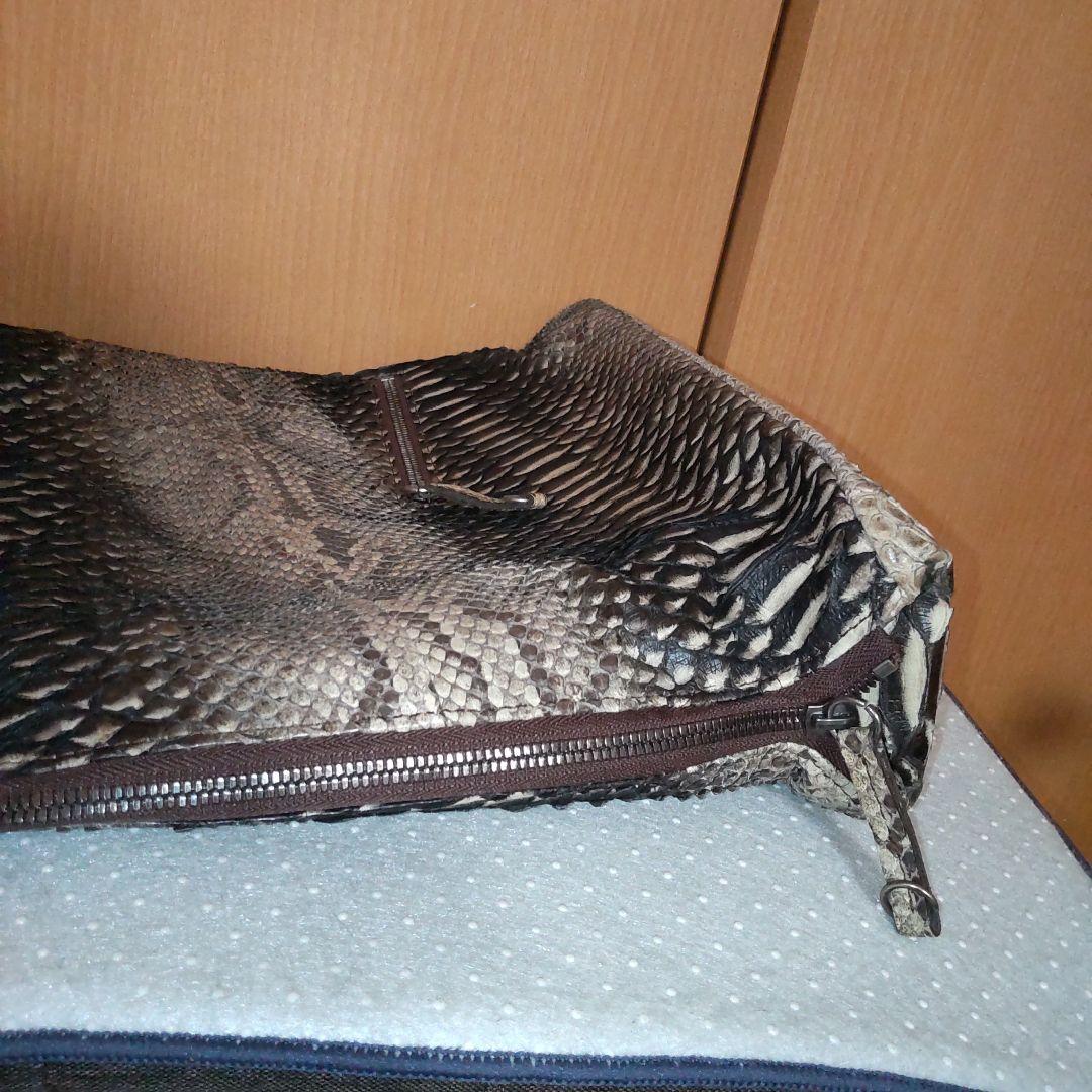 専用☆セール男女兼用☆高級皮革パイソン２wayショルダーバック試着程度の保管品