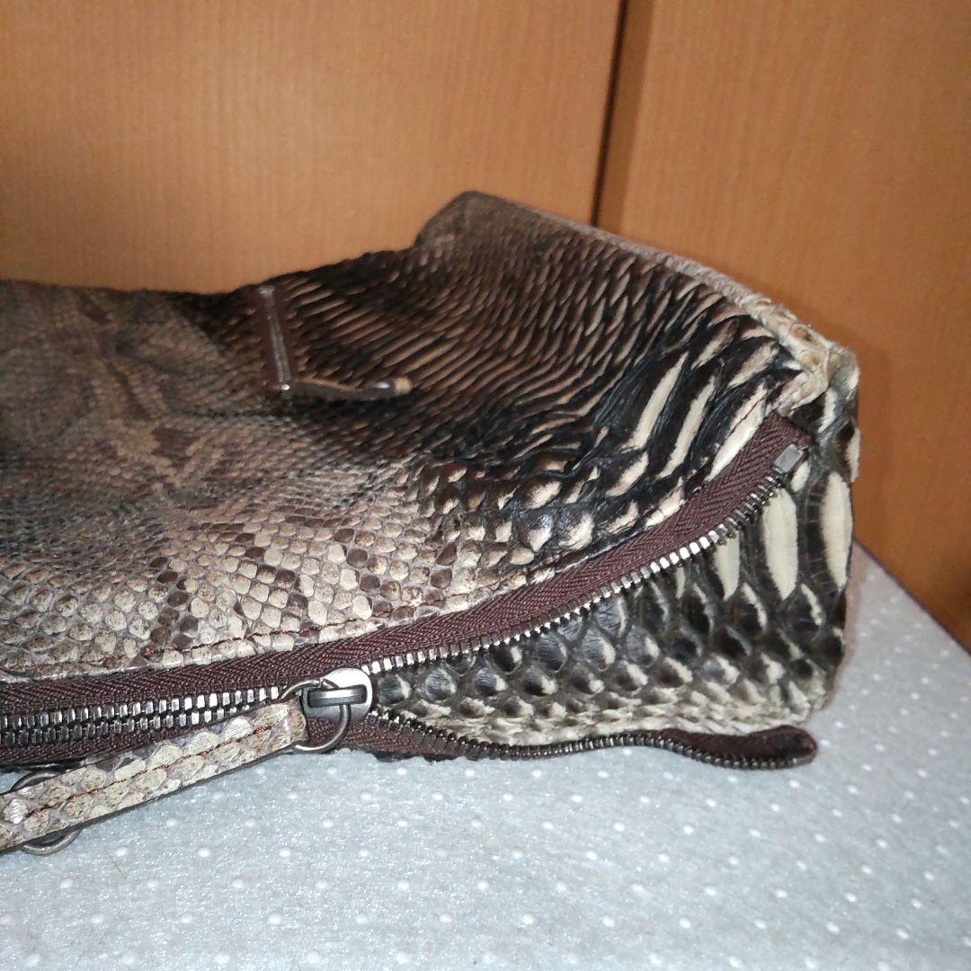 専用☆セール男女兼用☆高級皮革パイソン２wayショルダーバック試着程度の保管品