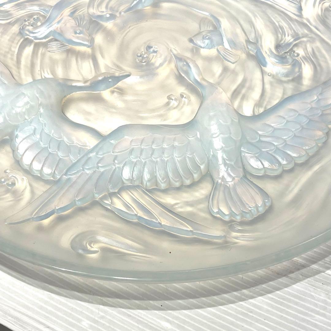 希少 オパールセントガラス エトラン（ETLING）大皿 鳥 魚 インテリア