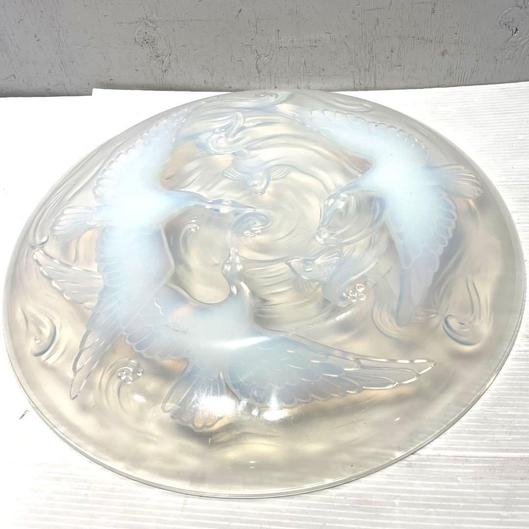 希少 オパールセントガラス エトラン（ETLING）大皿 鳥 魚 インテリア