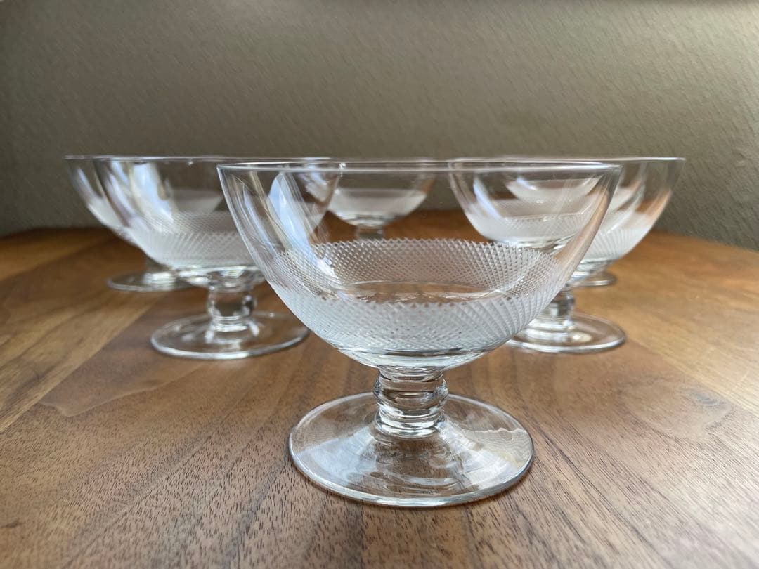 【アンティーク】クープグラス　シャーベットグラス　カットグラス