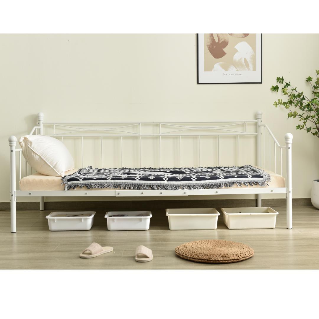 【新作】【ホワイト】シングルベッド パイプベッド シングル ベッドフレーム