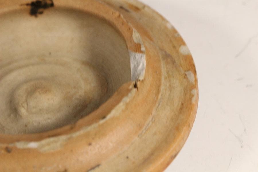 古美術 李朝 黒高麗 面取 蓋壷(K-A652)