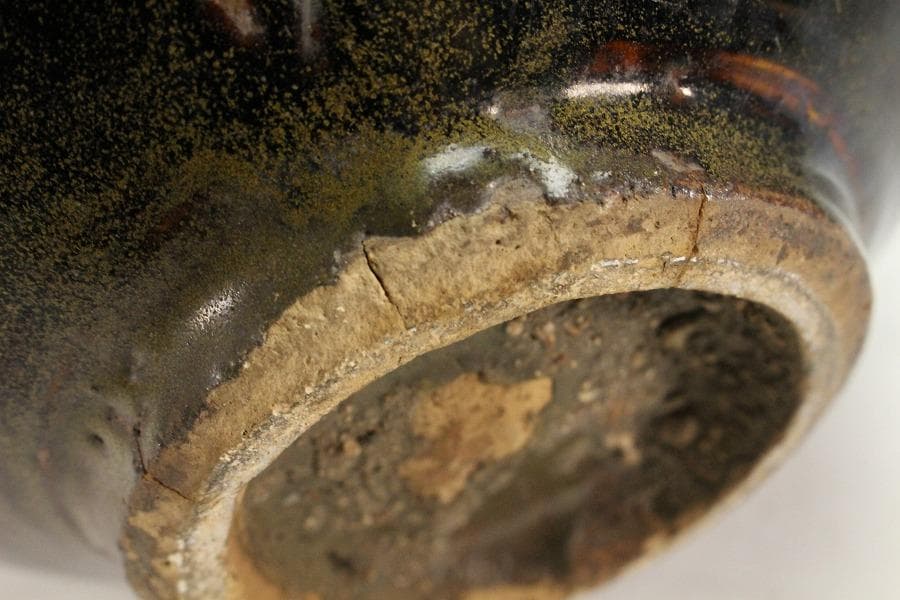 古美術 李朝 黒高麗 面取 蓋壷(K-A652)