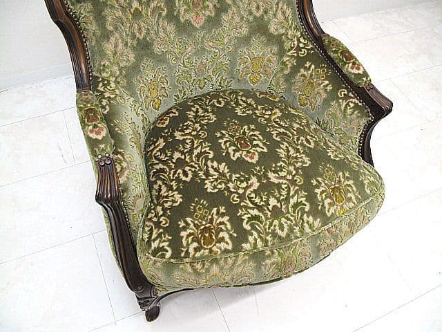 美品 カリモク ドマーニ ルイ（Louis XV）ロココ様式1人掛けソファ