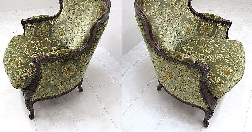 美品 カリモク ドマーニ ルイ（Louis XV）ロココ様式1人掛けソファ