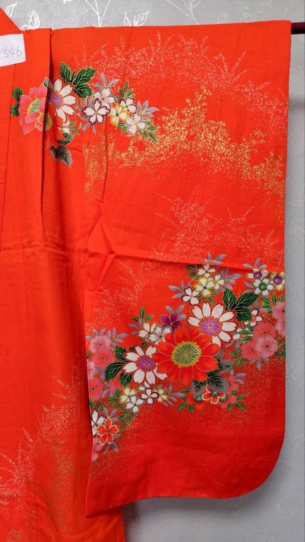 RK546子供着物重ね襟付き　綺麗美品着丈131センチ裄丈47センチ7歳前後用