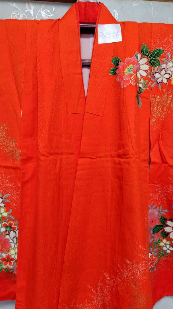 RK546子供着物重ね襟付き　綺麗美品着丈131センチ裄丈47センチ7歳前後用