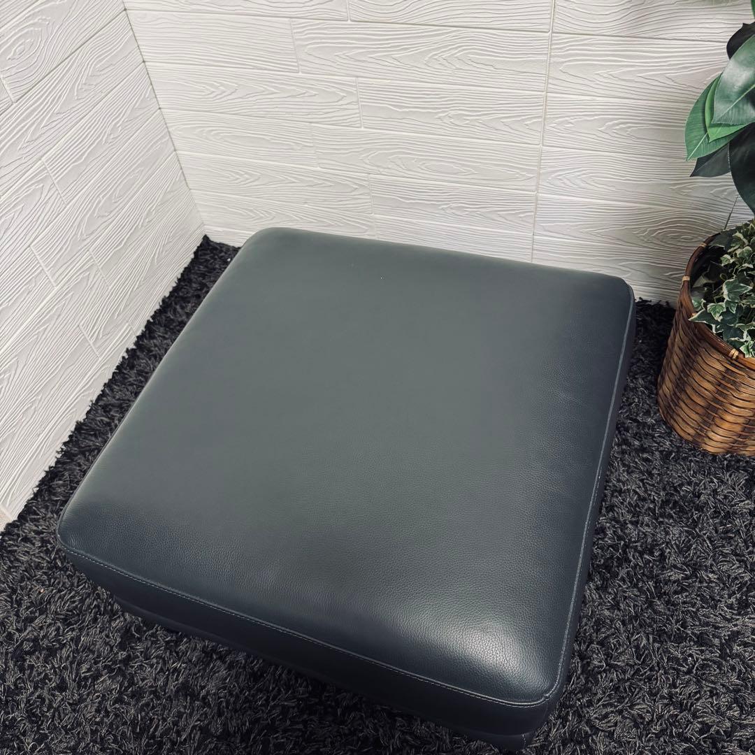 ワタリジャパン / HTL オットマン 総本革　濃紺 レザー