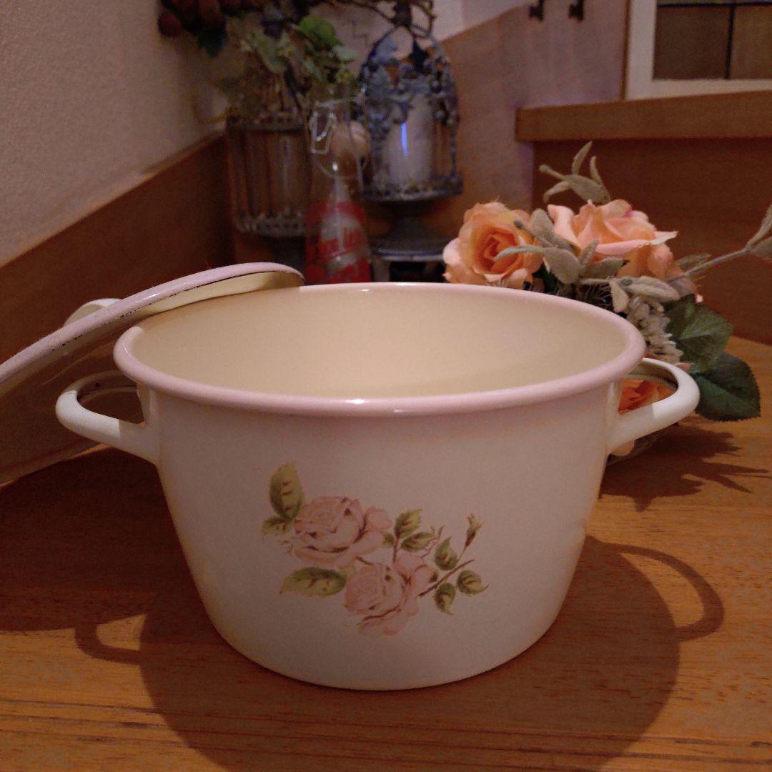 イマン◆ダイアナローズ◆ホーローミルクパン▶深型①／数量1