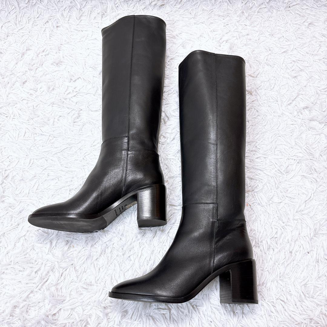 ほぼ未使用【極美品】ファビオルスコーニ ロングブーツ 本革 セミルーズ 黒 36