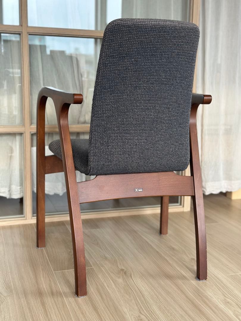 【天童木工】アントラー アームチェア ダイニングチェア　チーク×ダークグレー