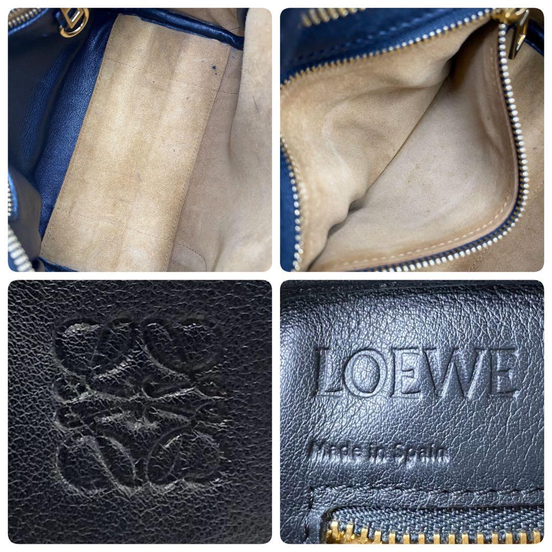 美品 LOEWE ロエベ アマソナ23 アナグラム レザー 2WAY バッグ 黒