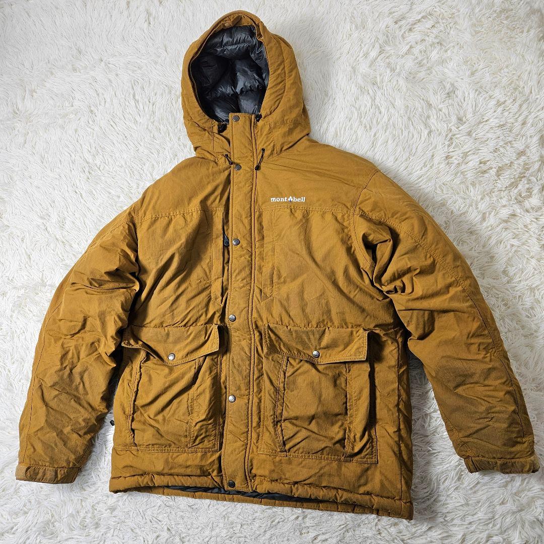 【極暖】モンベル　ローガンダウンパーカ イエロー　ファー欠品　1101446