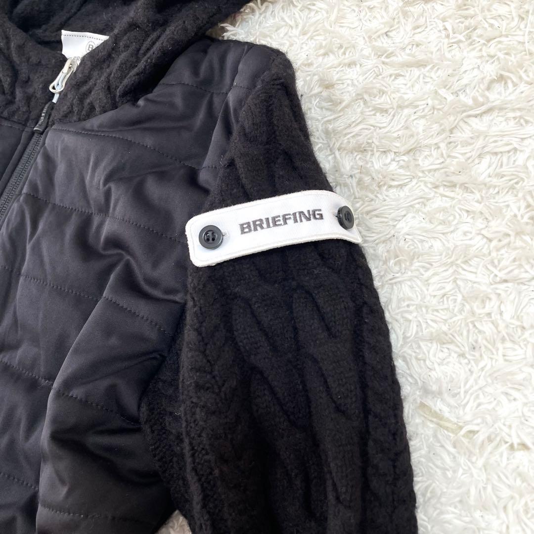 極美品 ブリーフィングゴルフ ニット切替 パーカー ハイブリッド ブラック S