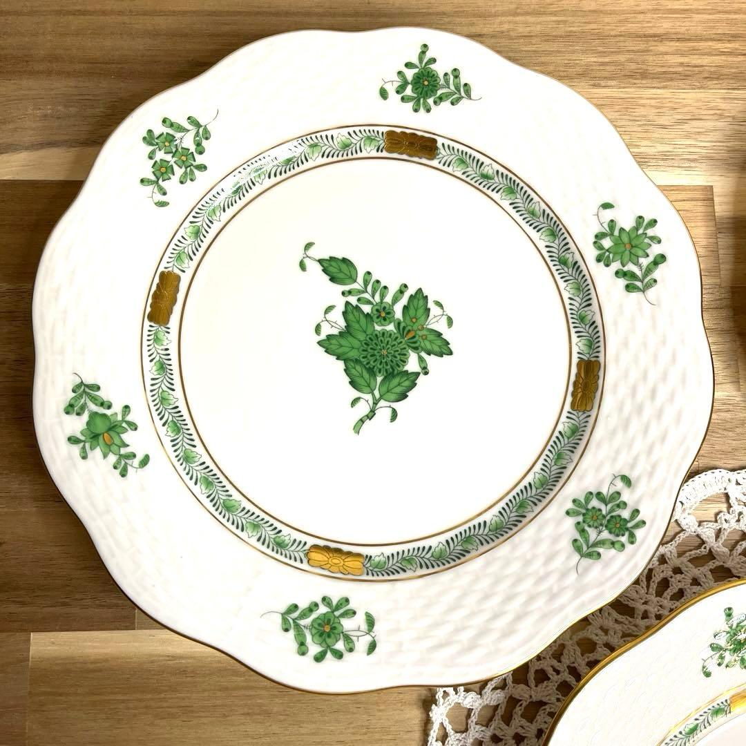 ⭐️ヘレンド⭐️デザートプレート アポニーグリーン 19cm ４枚セット