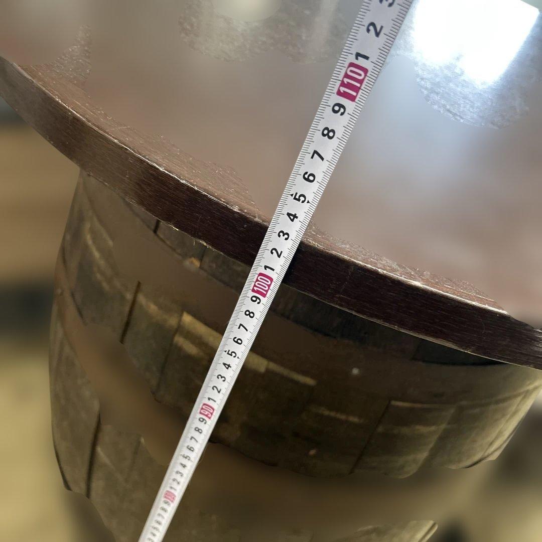 6667①木製古樽 バレルテーブル 直径約80㎝ 高さ約103㎝ キャスター付き