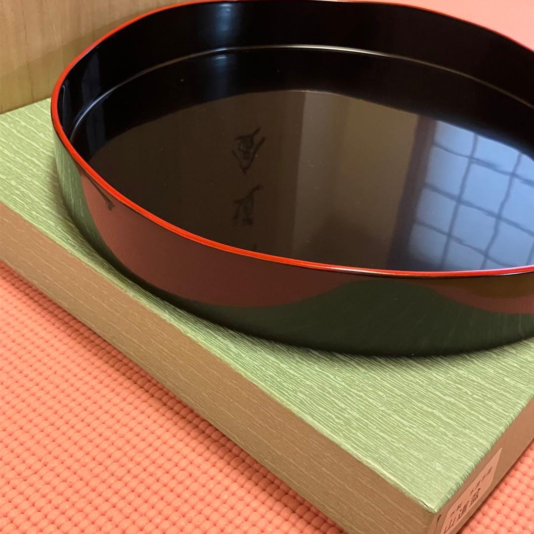 助田宗明 山中漆器 本漆手塗 山道盆 茶道 茶道具 裏千家