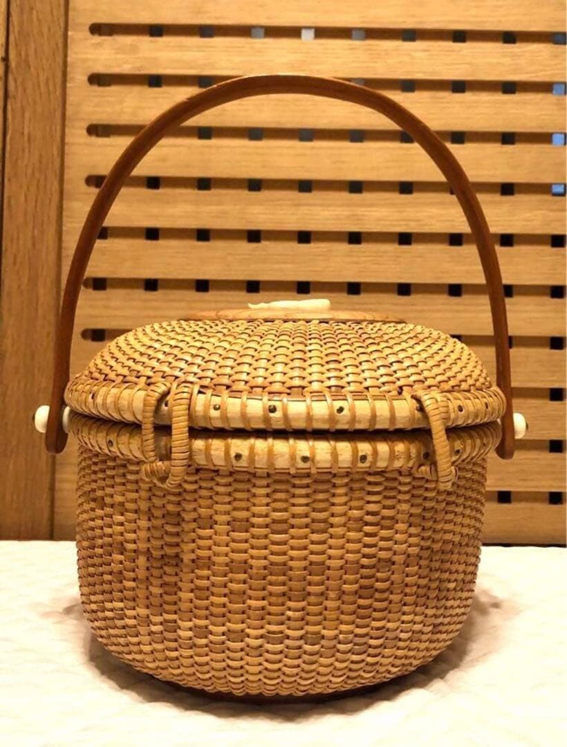 ⭐️ナンタケットバスケット⭐️蓋付きバスケット⭐️フリンジ付き⭐️