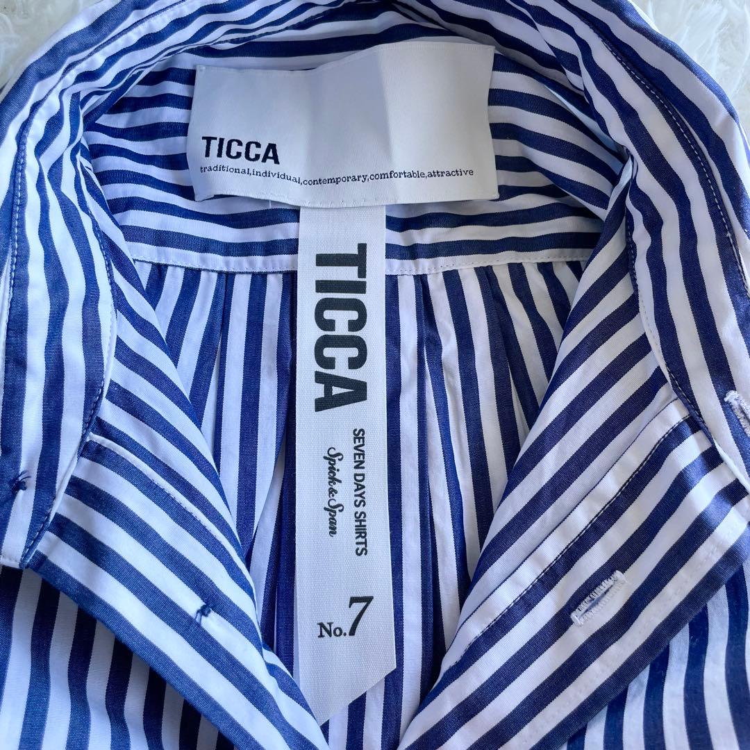 美品✨現行✨ティッカ スクエアビッグシャツ　ストライプ　ユニセックス　フリー