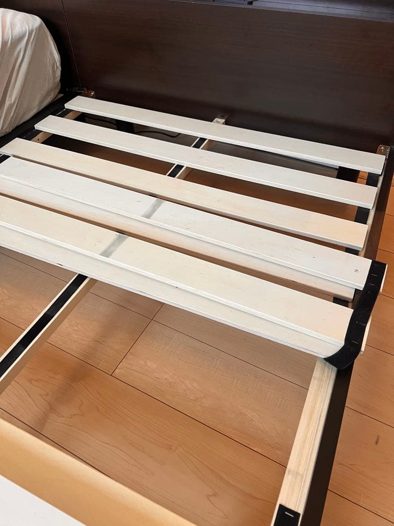 【在庫一掃】ラシクすのこベッドアエラスワイドキング200cm(S+S)ブラウン