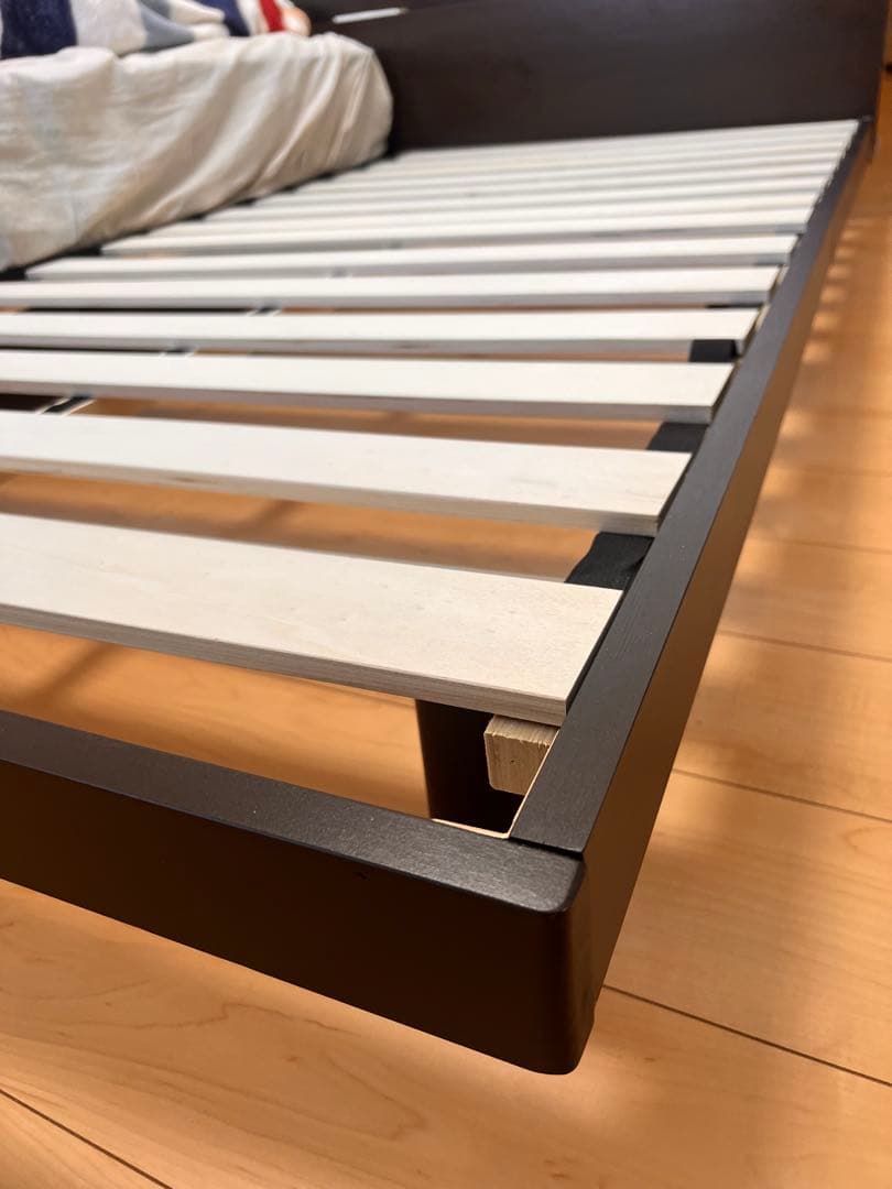 【在庫一掃】ラシクすのこベッドアエラスワイドキング200cm(S+S)ブラウン