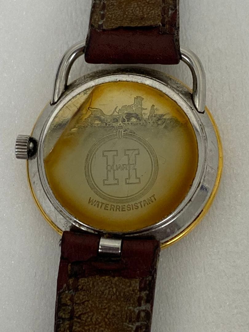 3-1935 エルメス アルソー QZ ボルドー文字盤 レディース腕時計