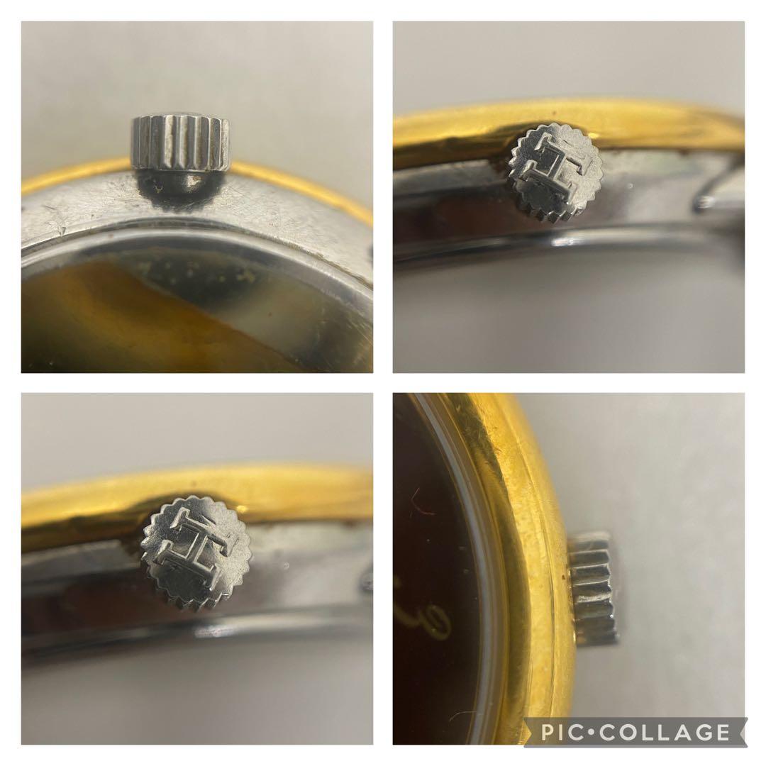 3-1935 エルメス アルソー QZ ボルドー文字盤 レディース腕時計