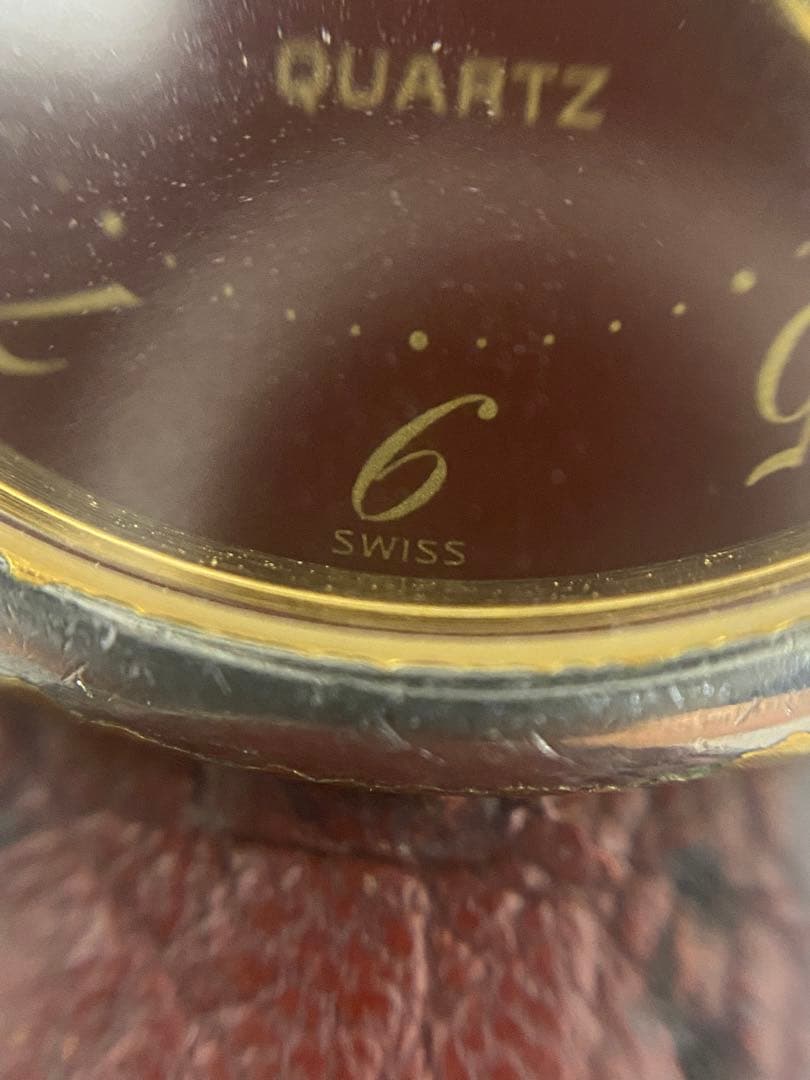 3-1935 エルメス アルソー QZ ボルドー文字盤 レディース腕時計