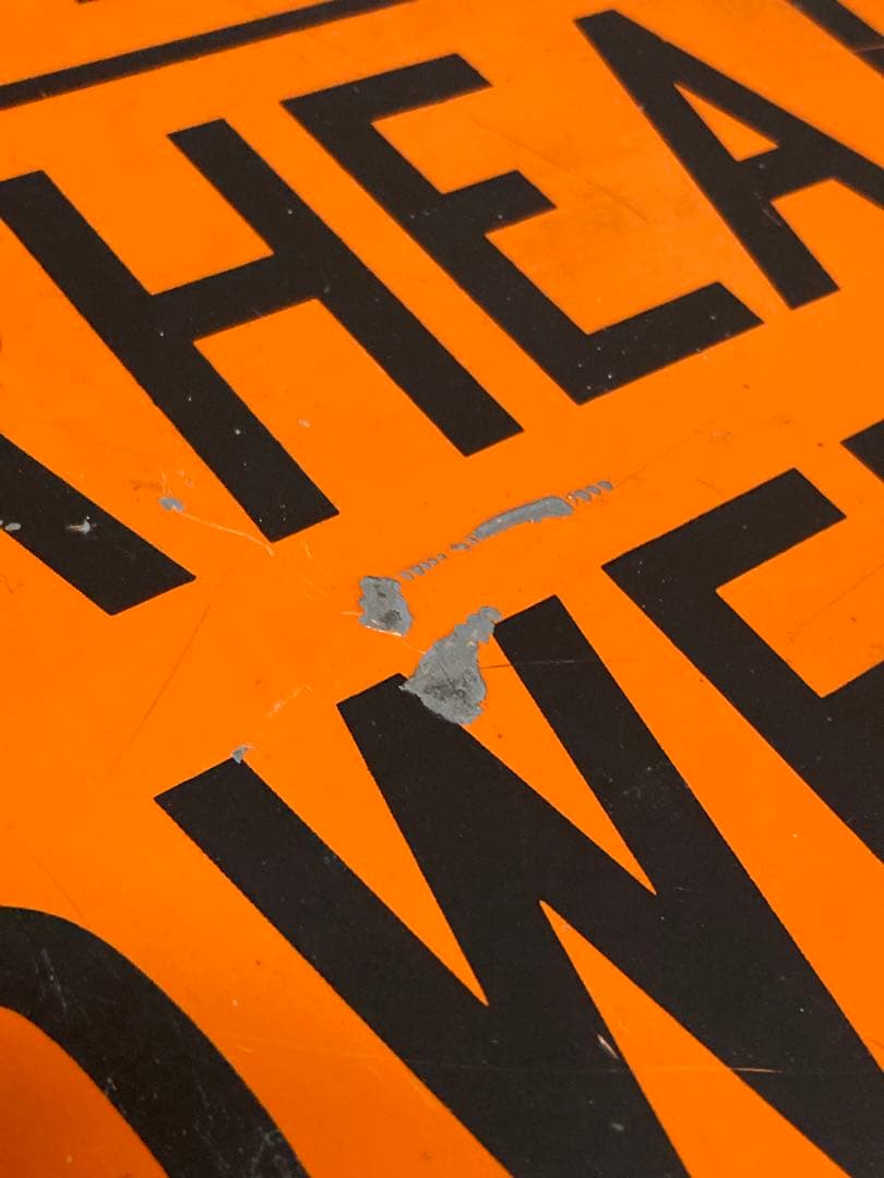 ヴィンテージ 看板 アメリカ CAUTION OVERHEAD 両面