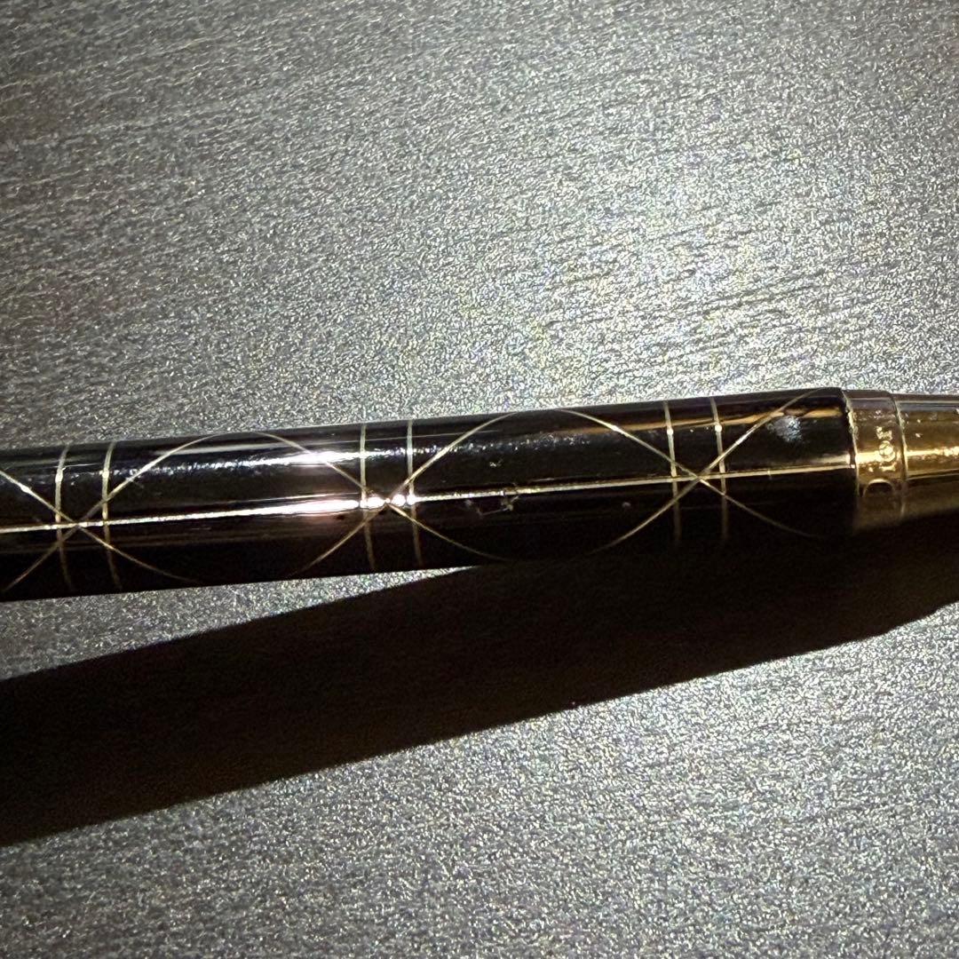 DIOR ディオール 黒色 スライド式 ボールペン 金色ライン
