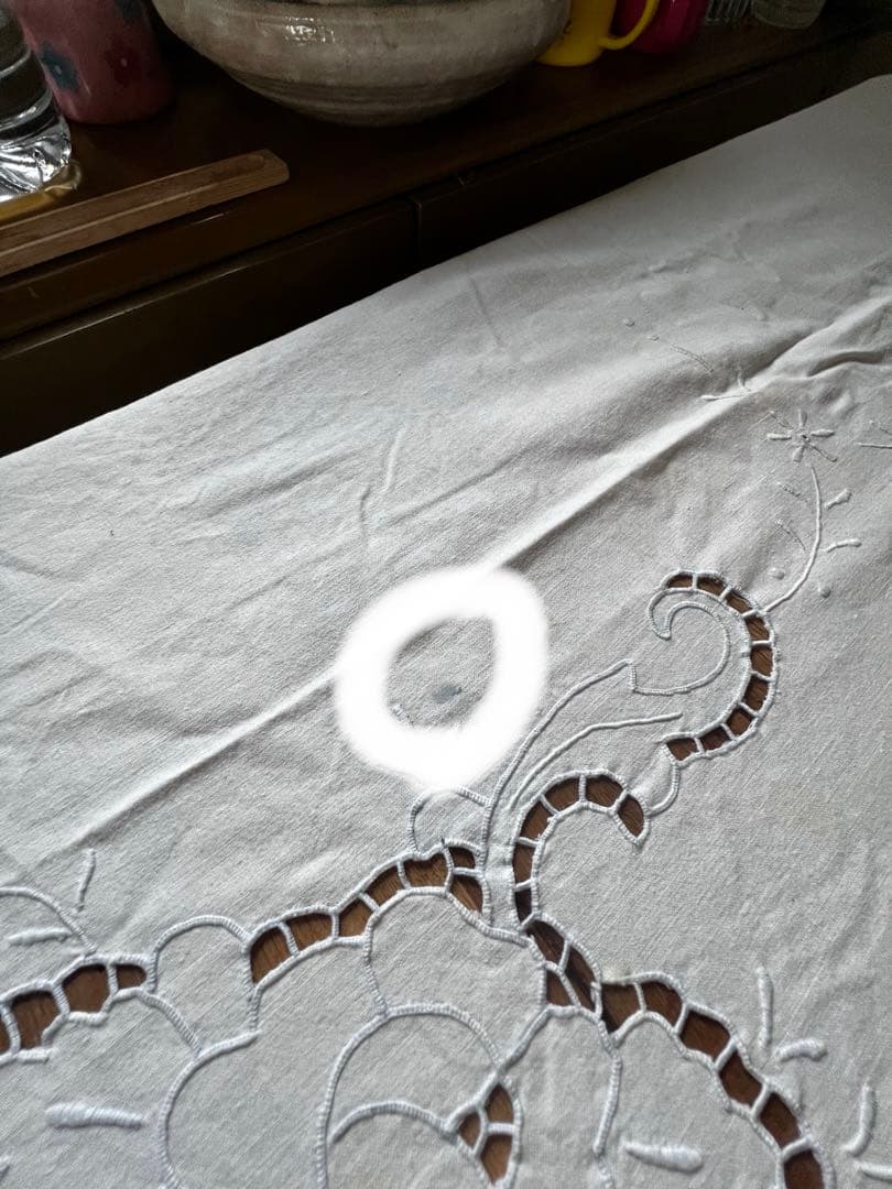 フランスアンティークテーブルクロス@a22