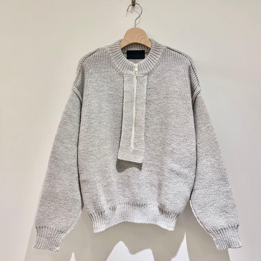 美品 UNUSED アンユーズド2023aw ハーフジップニット