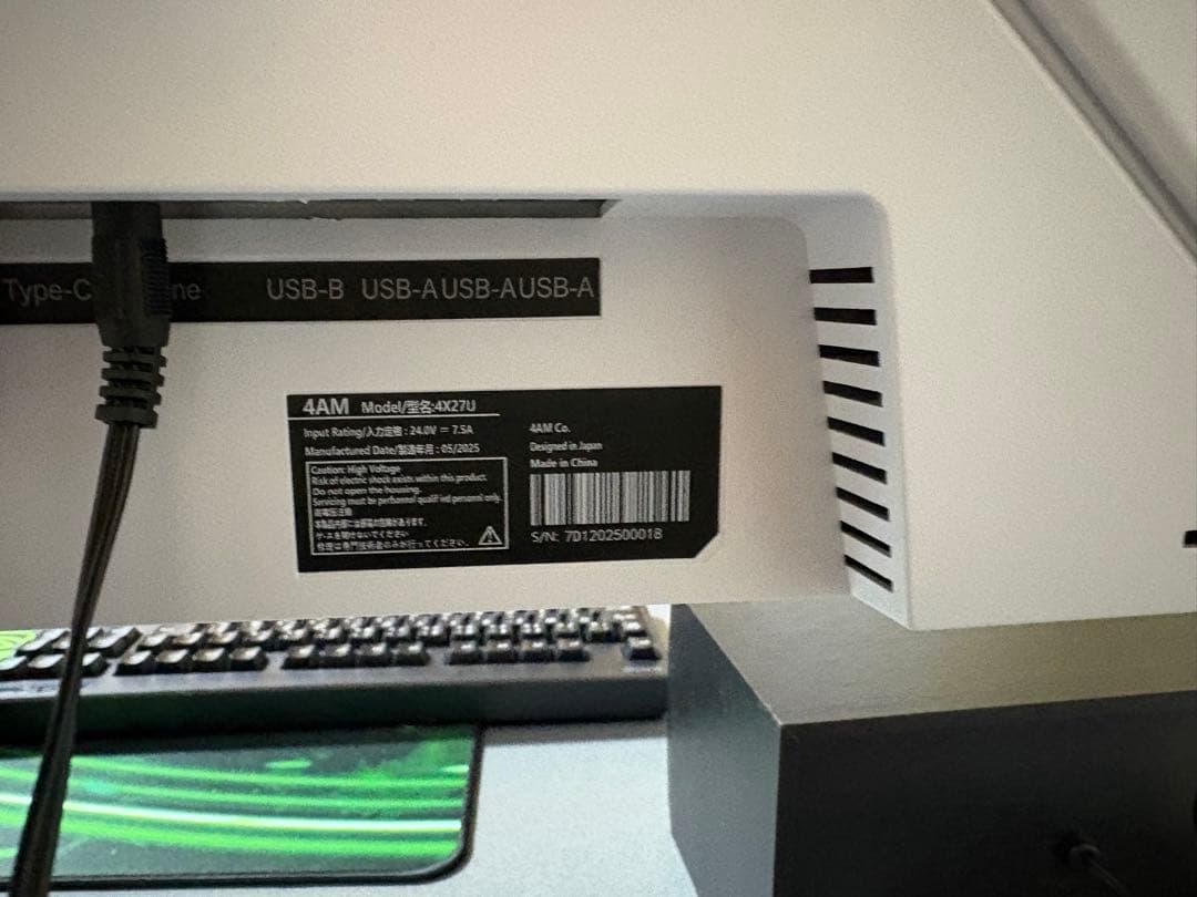 4AM 4X27U 4kゲーミングモニター 27インチ