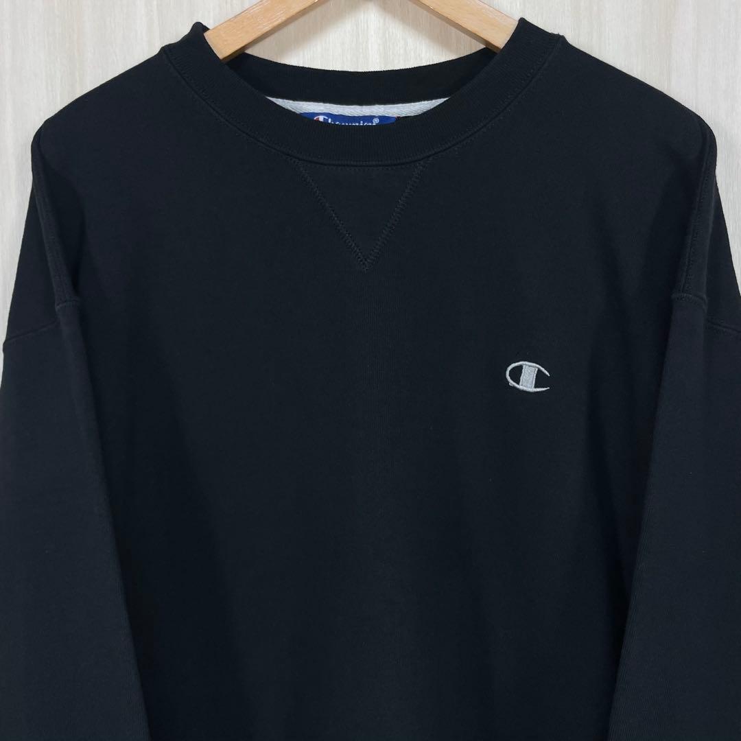 たっく様☆チャンピオン スウェット XL ブラック 黒 裏起毛 刺繍ロゴ 袖ロゴ