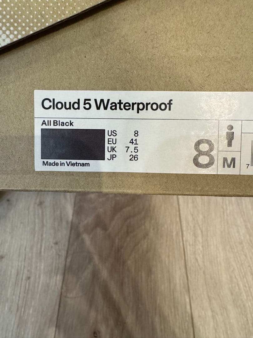 On Cloud 5 Waterproof ブラック Men 26cm