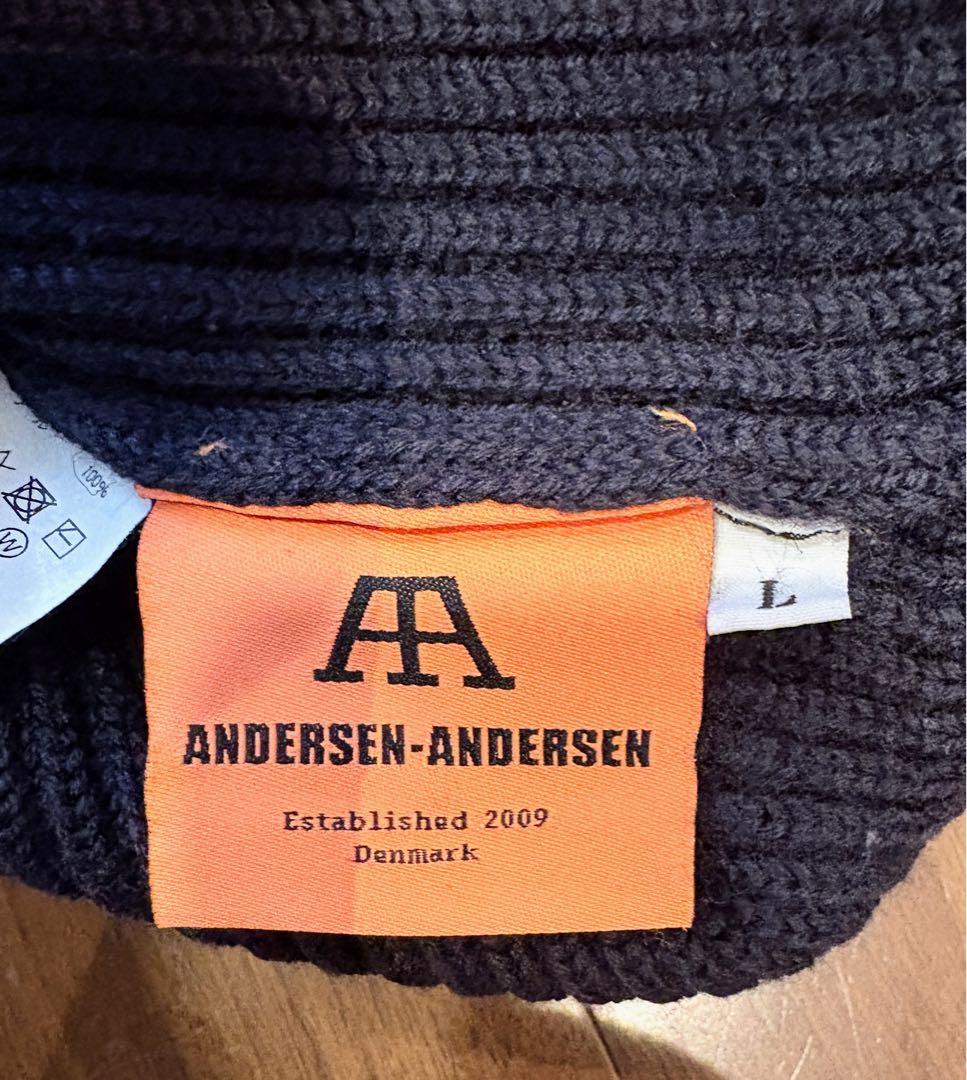 アンデルセンアンデルセン 5G クルーネックニット ネイビーブルー L