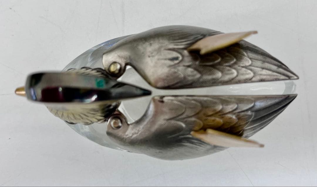 再値下げ！【中古品】銀製 オシドリの置物／専用ケース