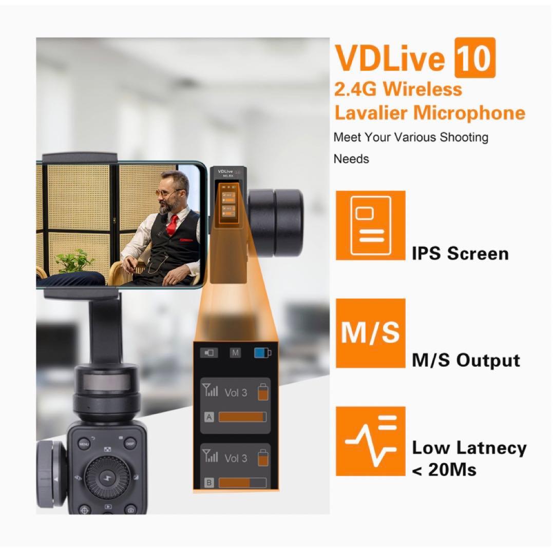 iPhone、一眼レフカメラ、PC用ワイヤレスピンマイク