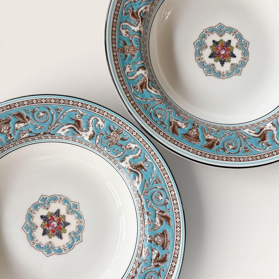 未使用❤️黒壺❤️ウェッジウッド❤️フロレンティーンターコイズ❤️スープ　パスタ皿　ペア